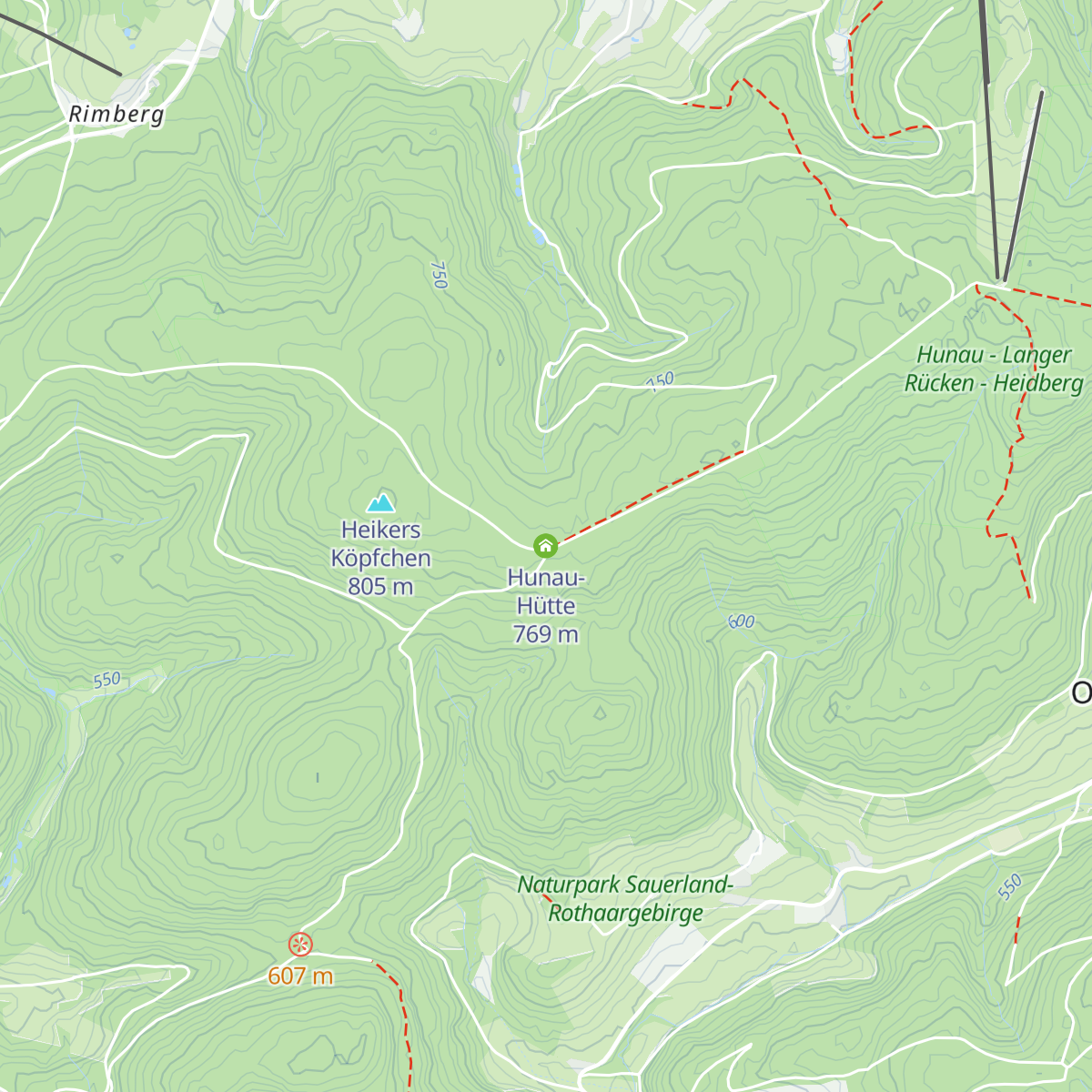 Hunau-Hütte map