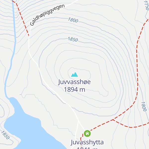 Map of Juvvasshøe