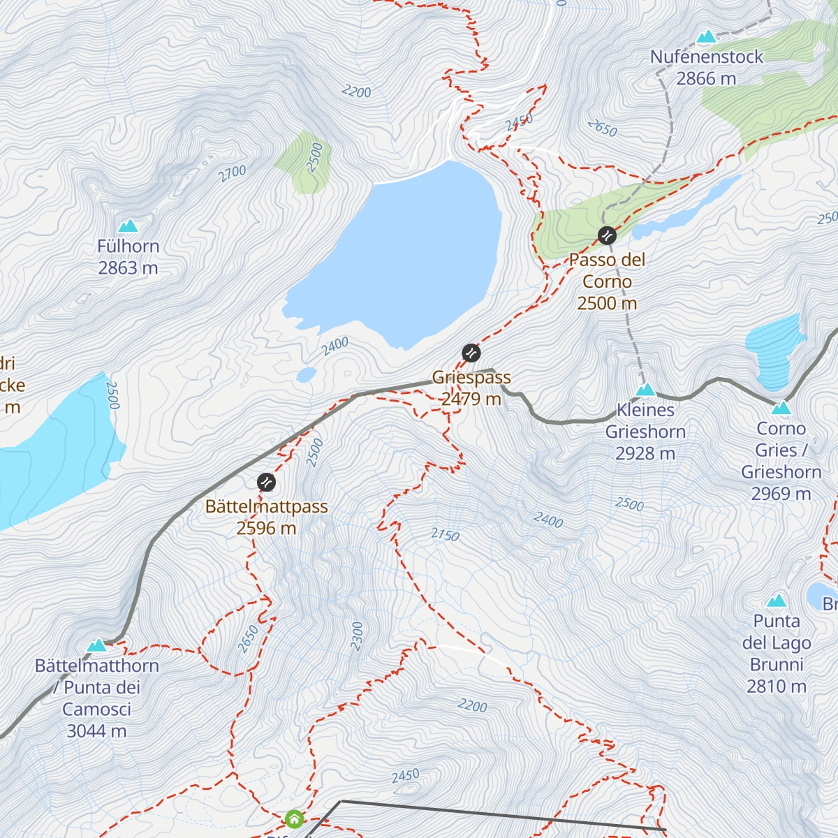Bivacco Passo del Gries map