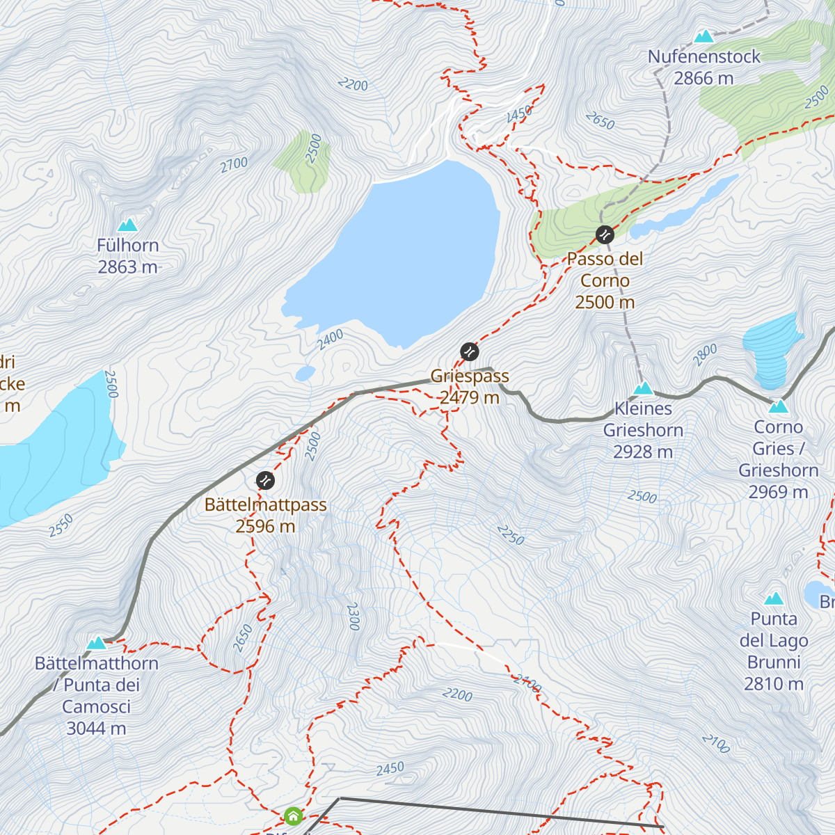 Bivacco Passo del Gries map