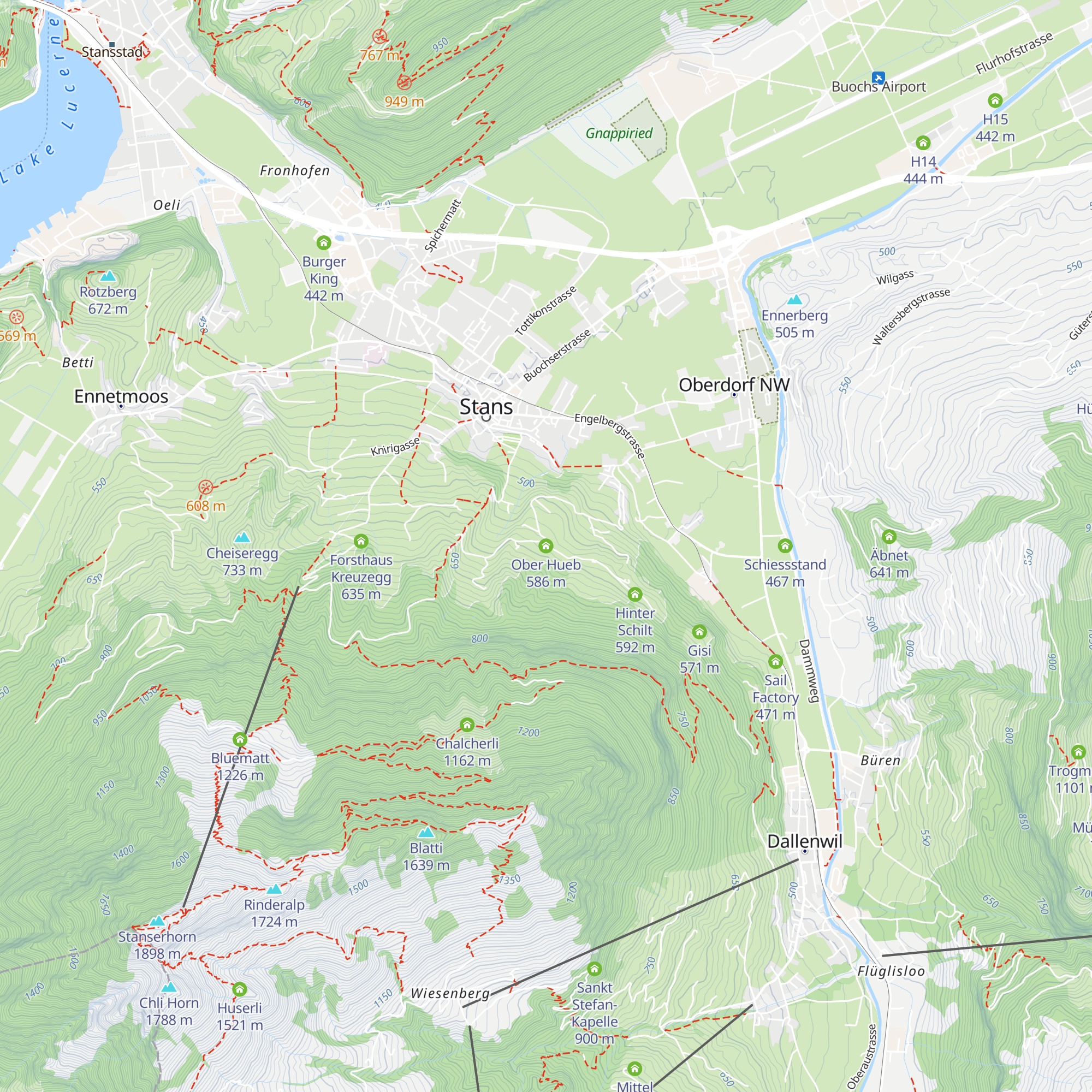 Ober Hueb map