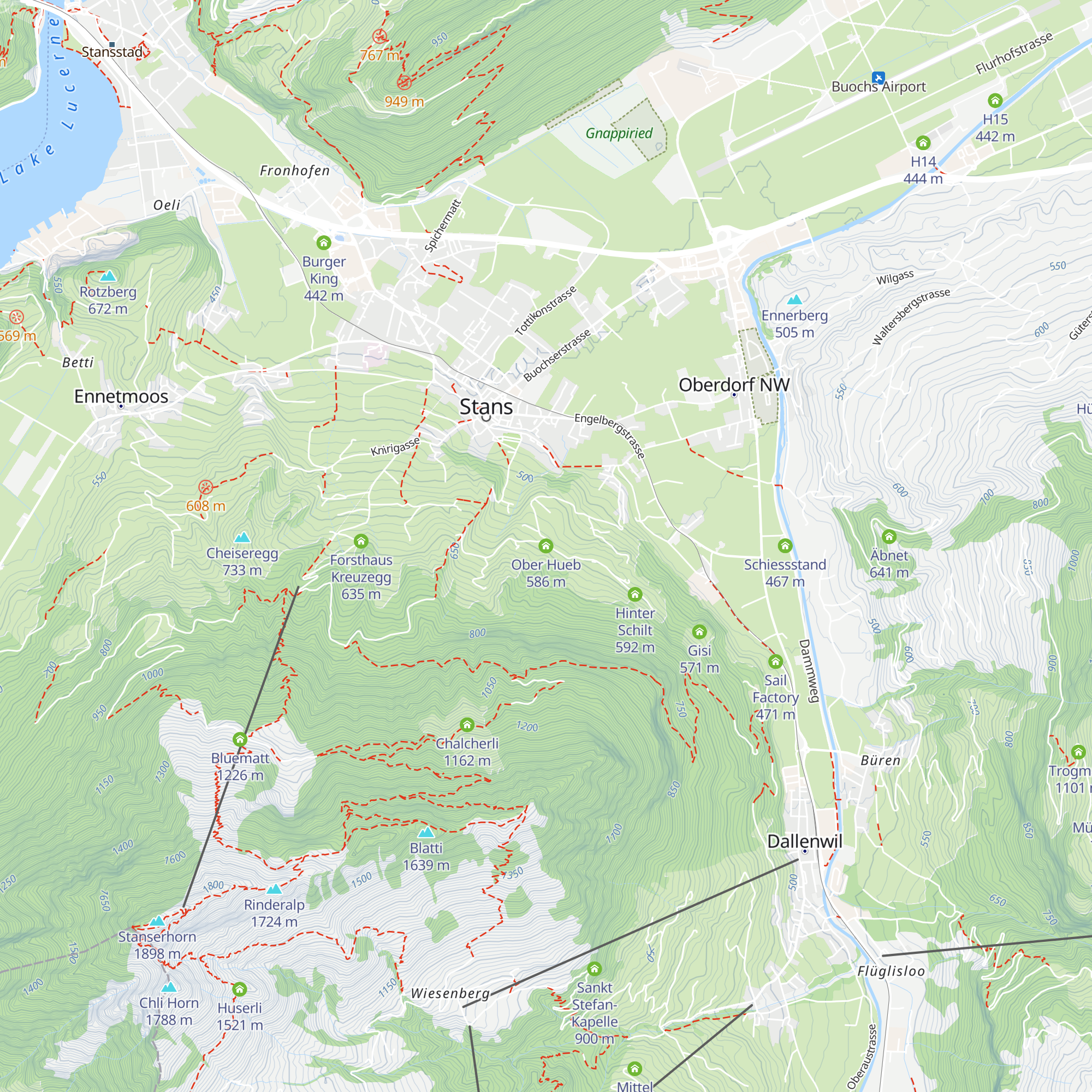 Ober Hueb map