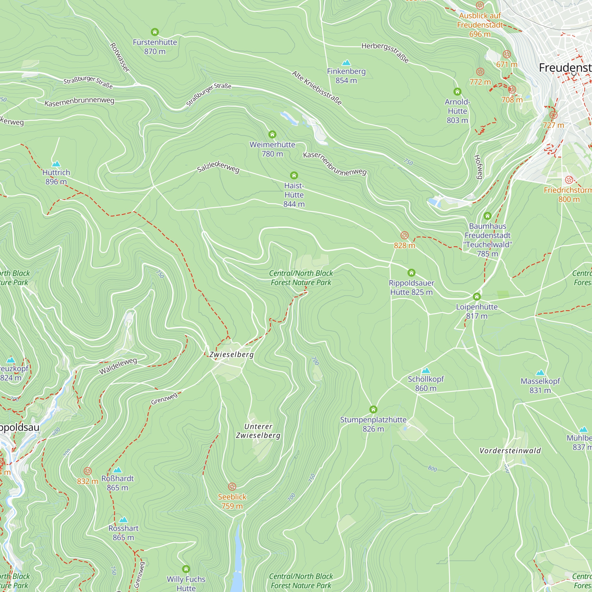 Kinzigle-Hütte map