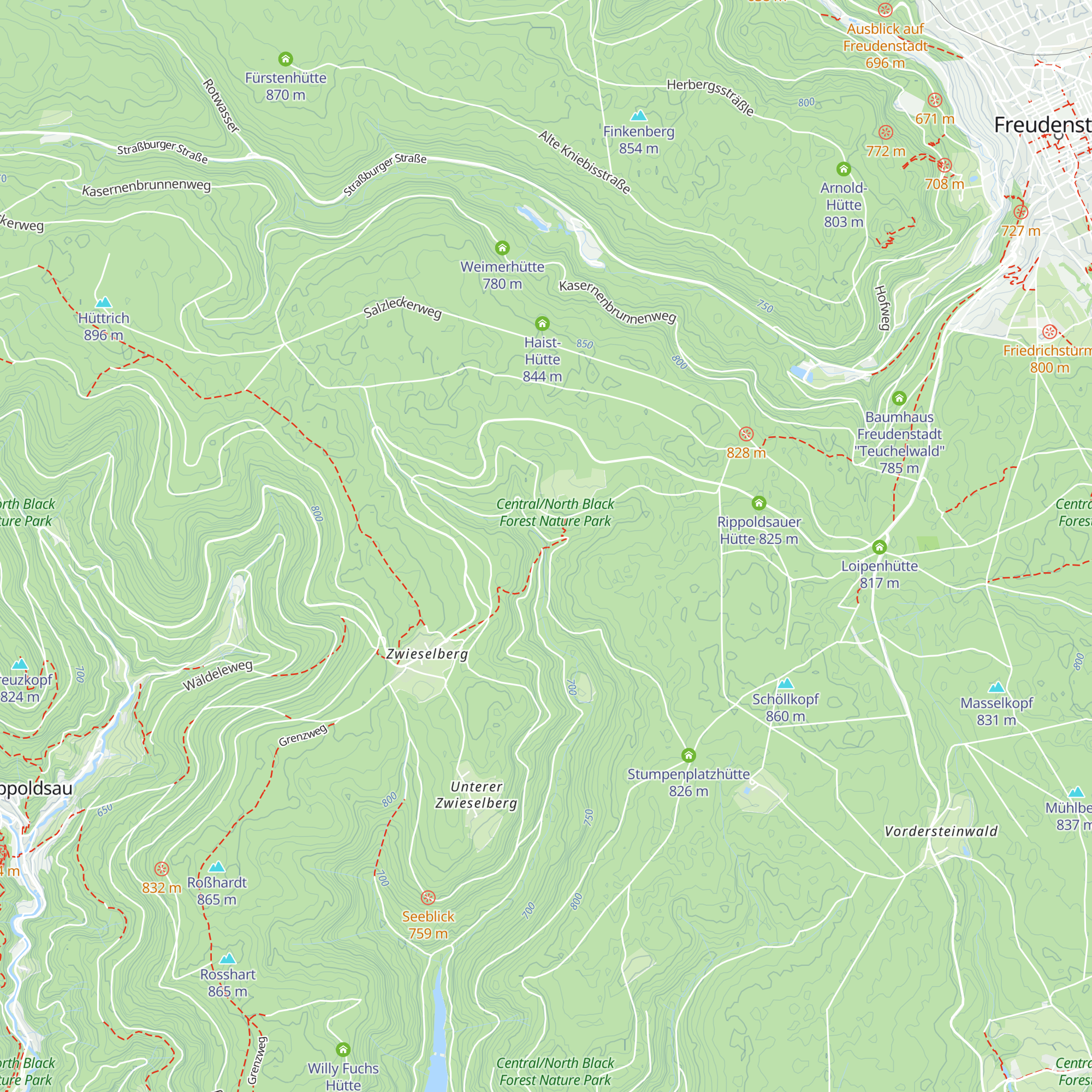 Kinzigle-Hütte map