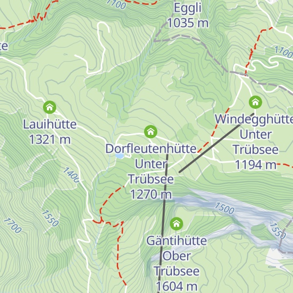 Map of Bergleutenhütte Unter Trübsee