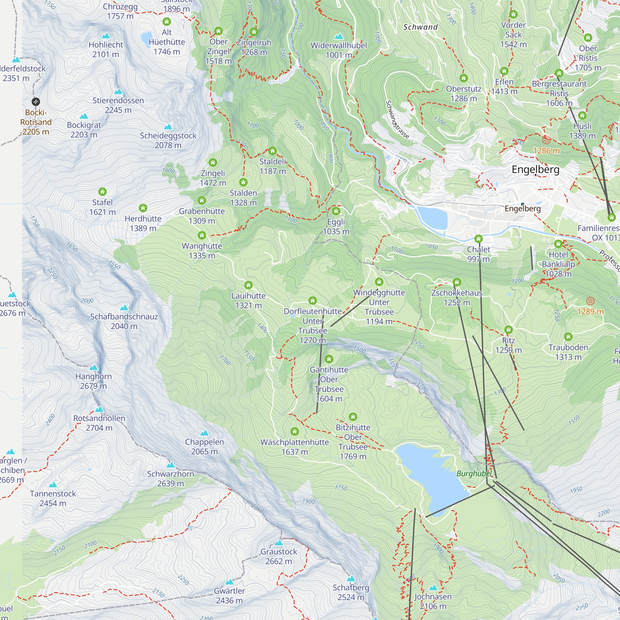 Bergleutenhütte Unter Trübsee map