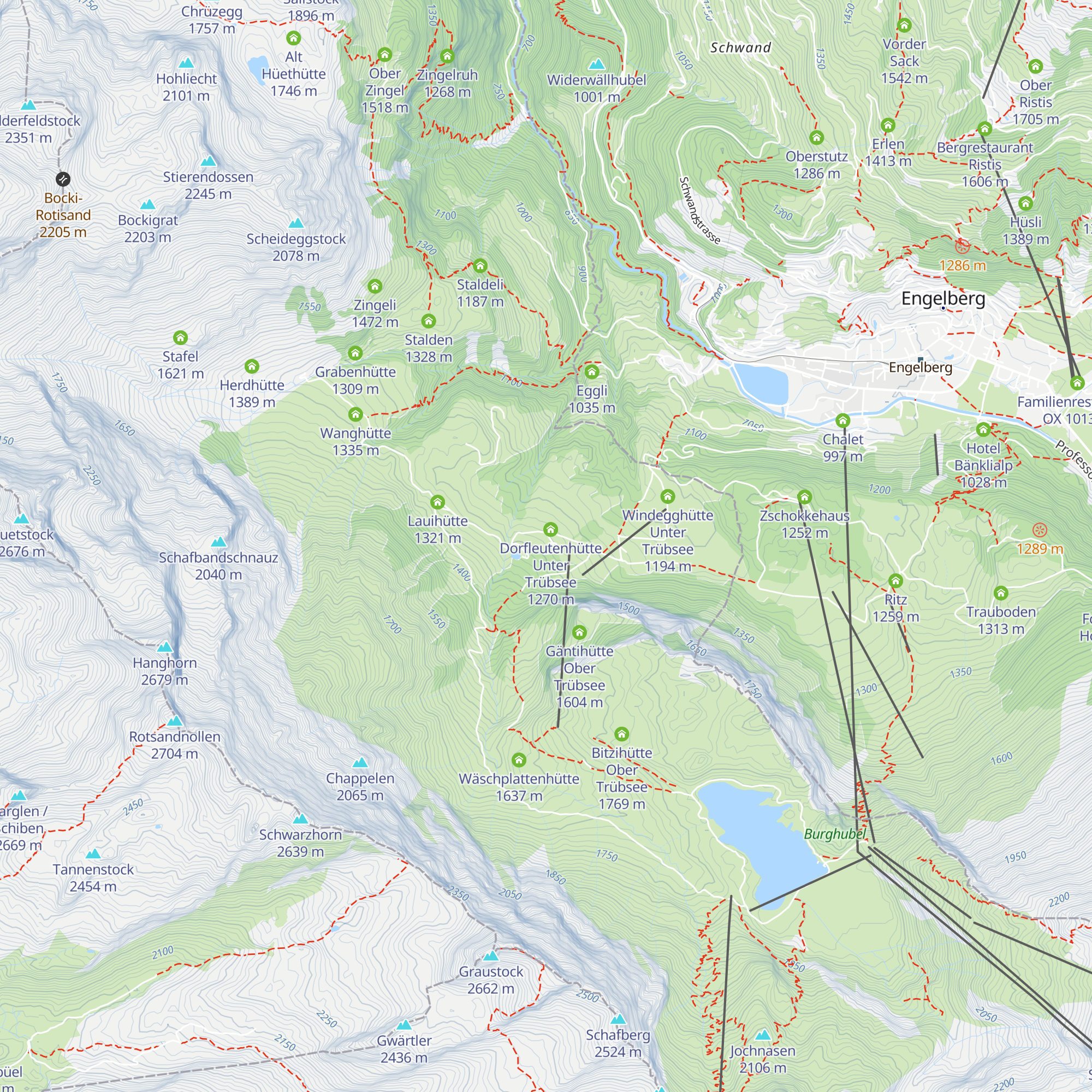 Bergleutenhütte Unter Trübsee map