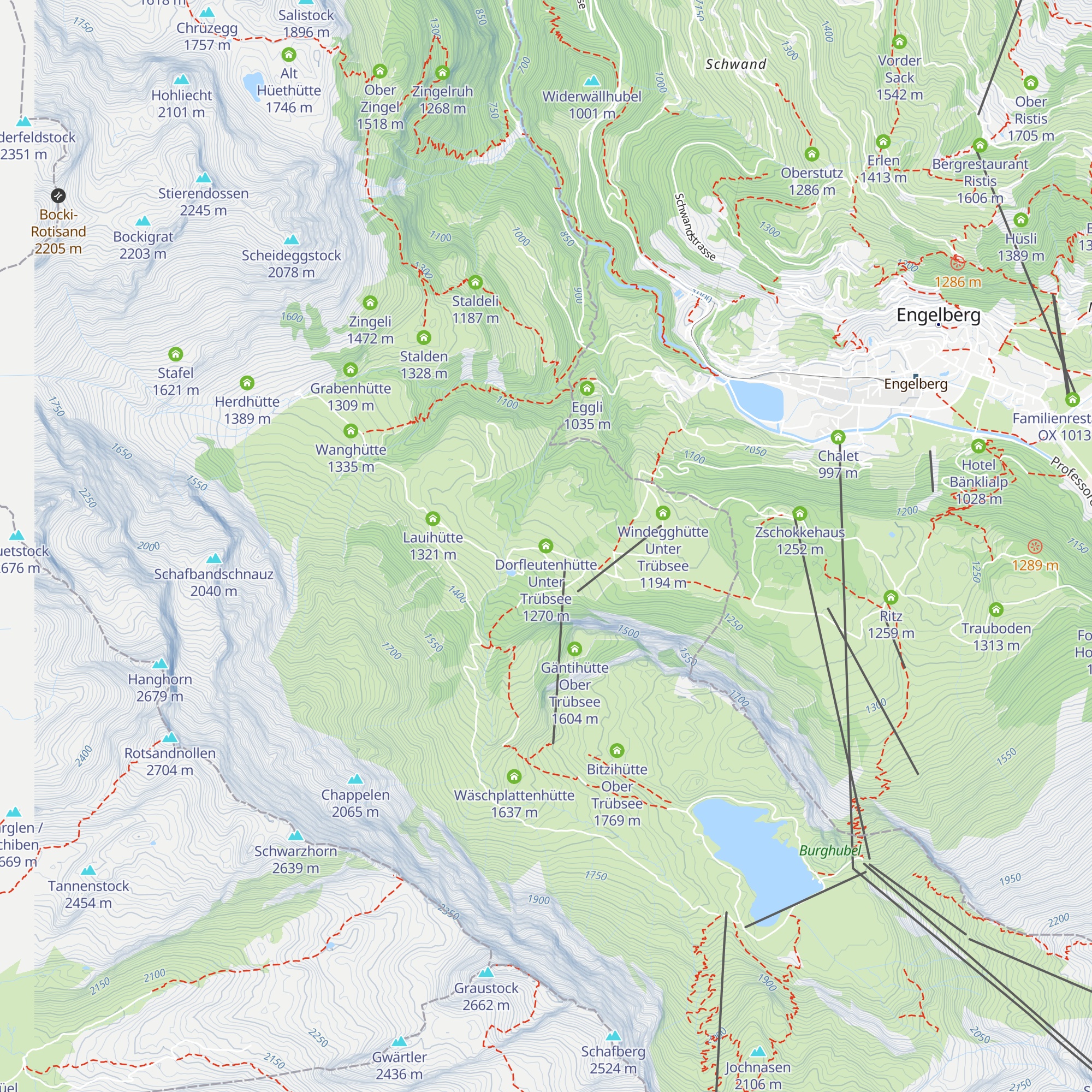 Dorfleutenhütte Unter Trübsee map