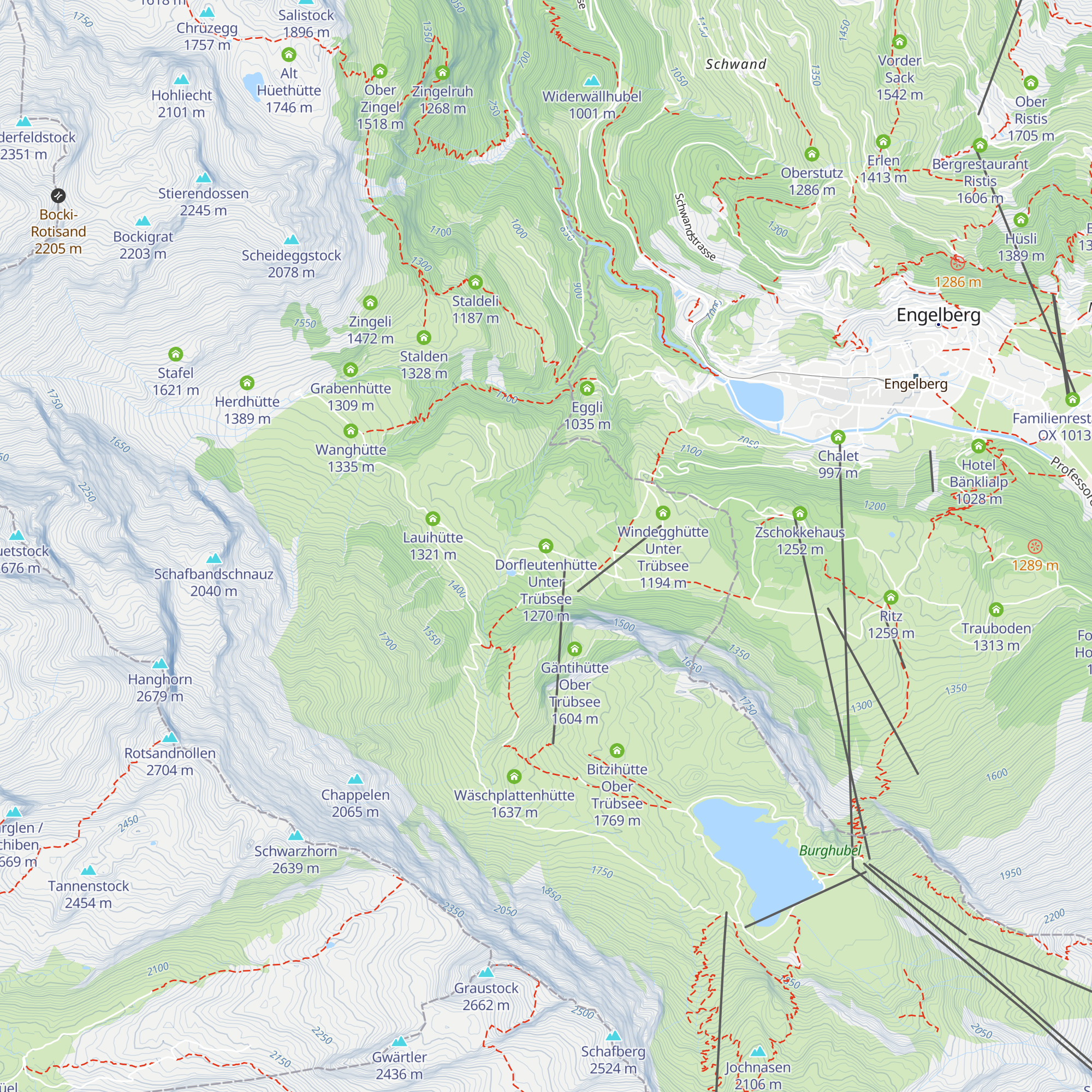 Dorfleutenhütte Unter Trübsee map