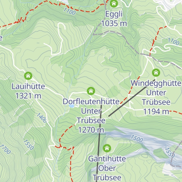 Map of Dorfleutenhütte Unter Trübsee