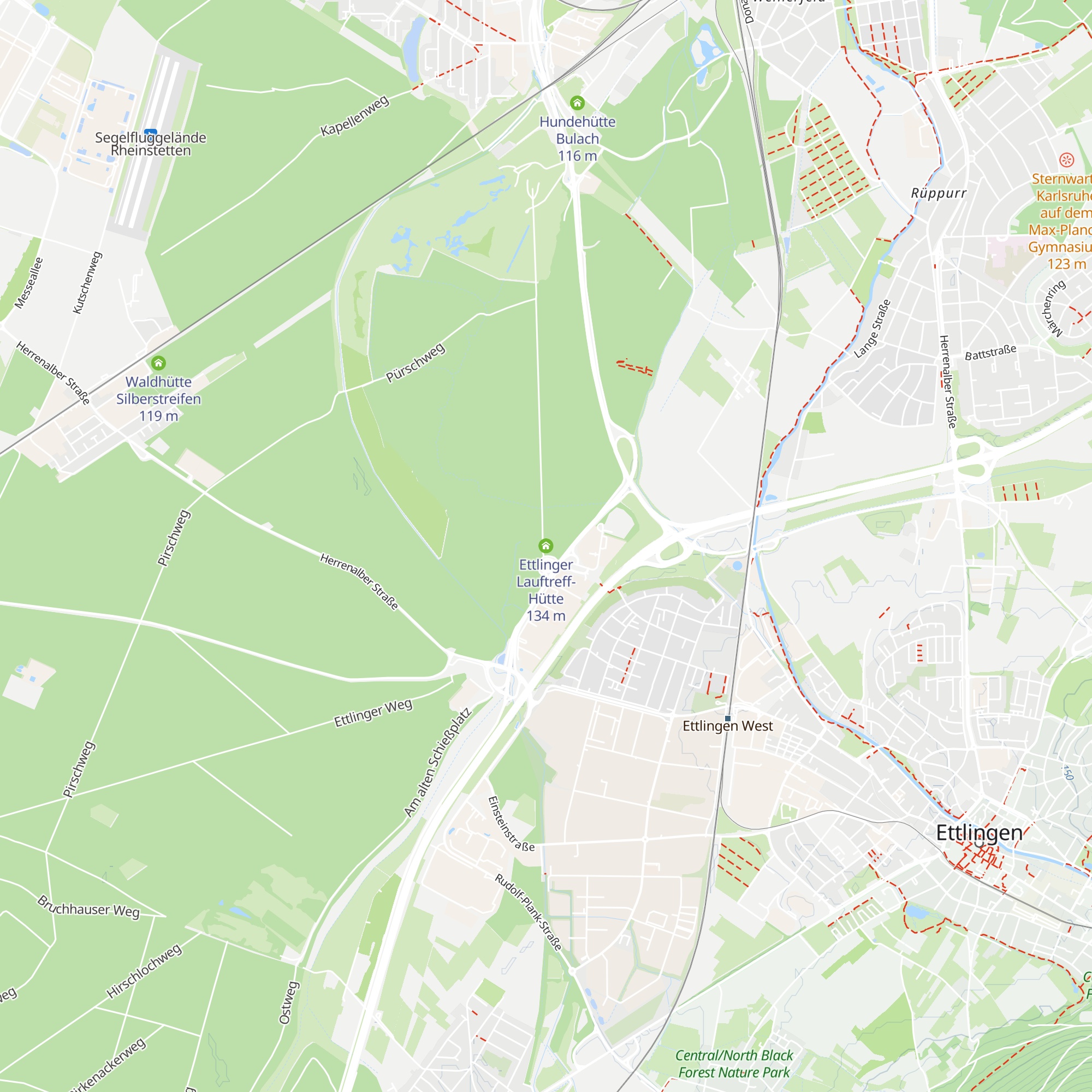 Ettlinger Lauftreff-Hütte map