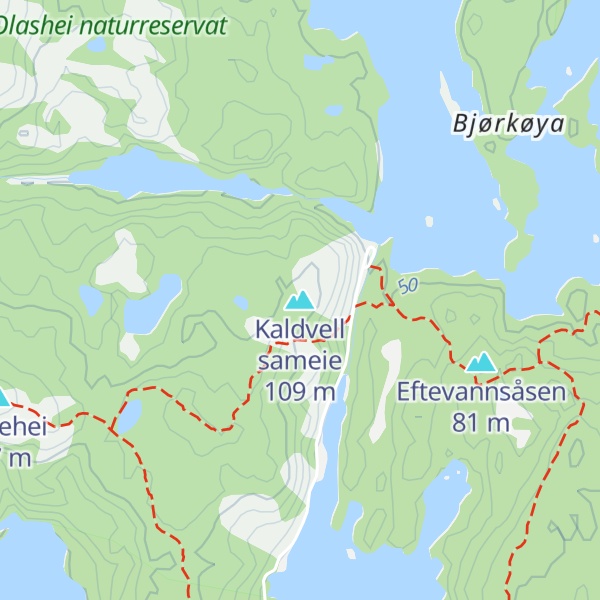 Map of Kaldvell sameie