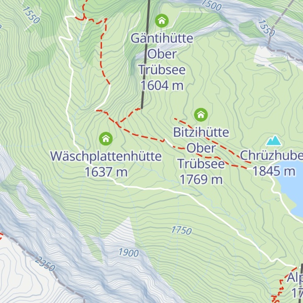 Map of Dorfleutenhütte Ober Trübsee