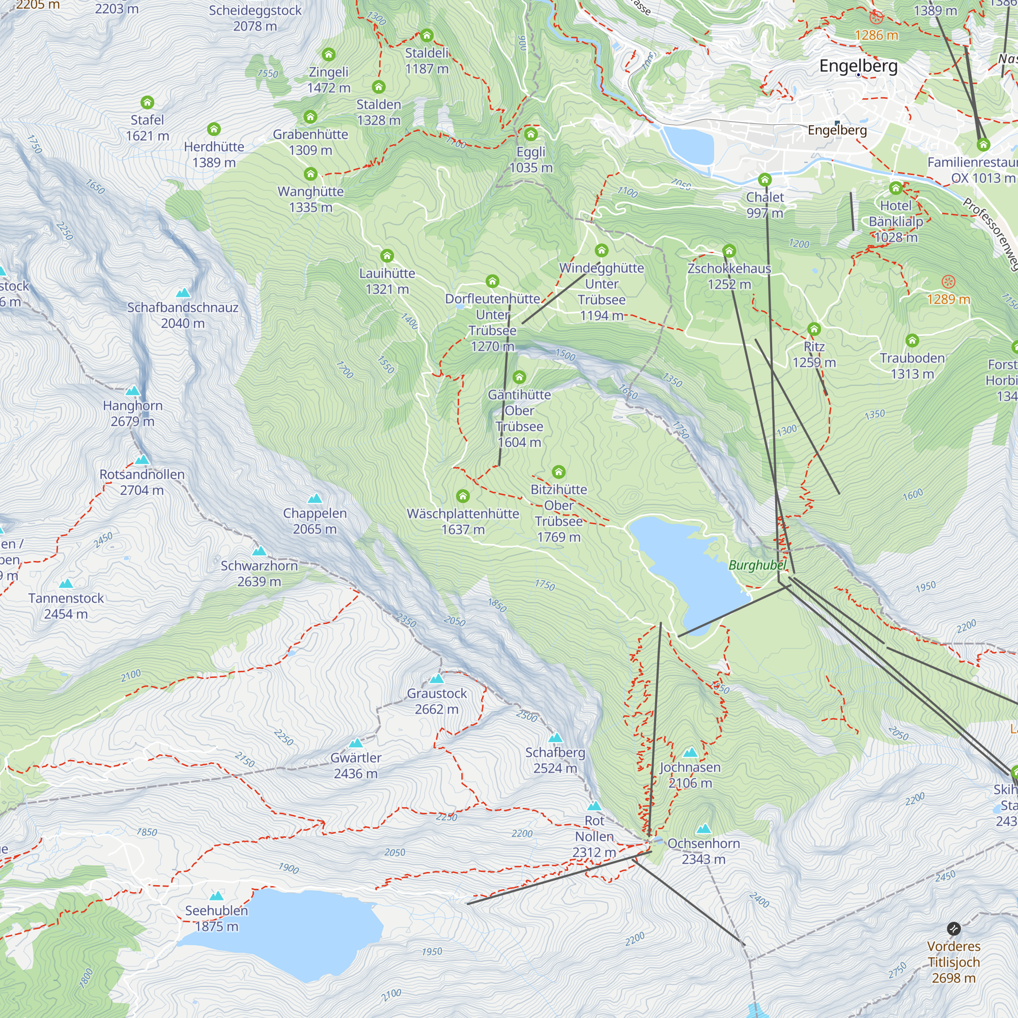 Dorfleutenhütte Ober Trübsee map