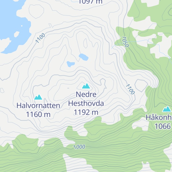 Map of Nedre Hesthovda