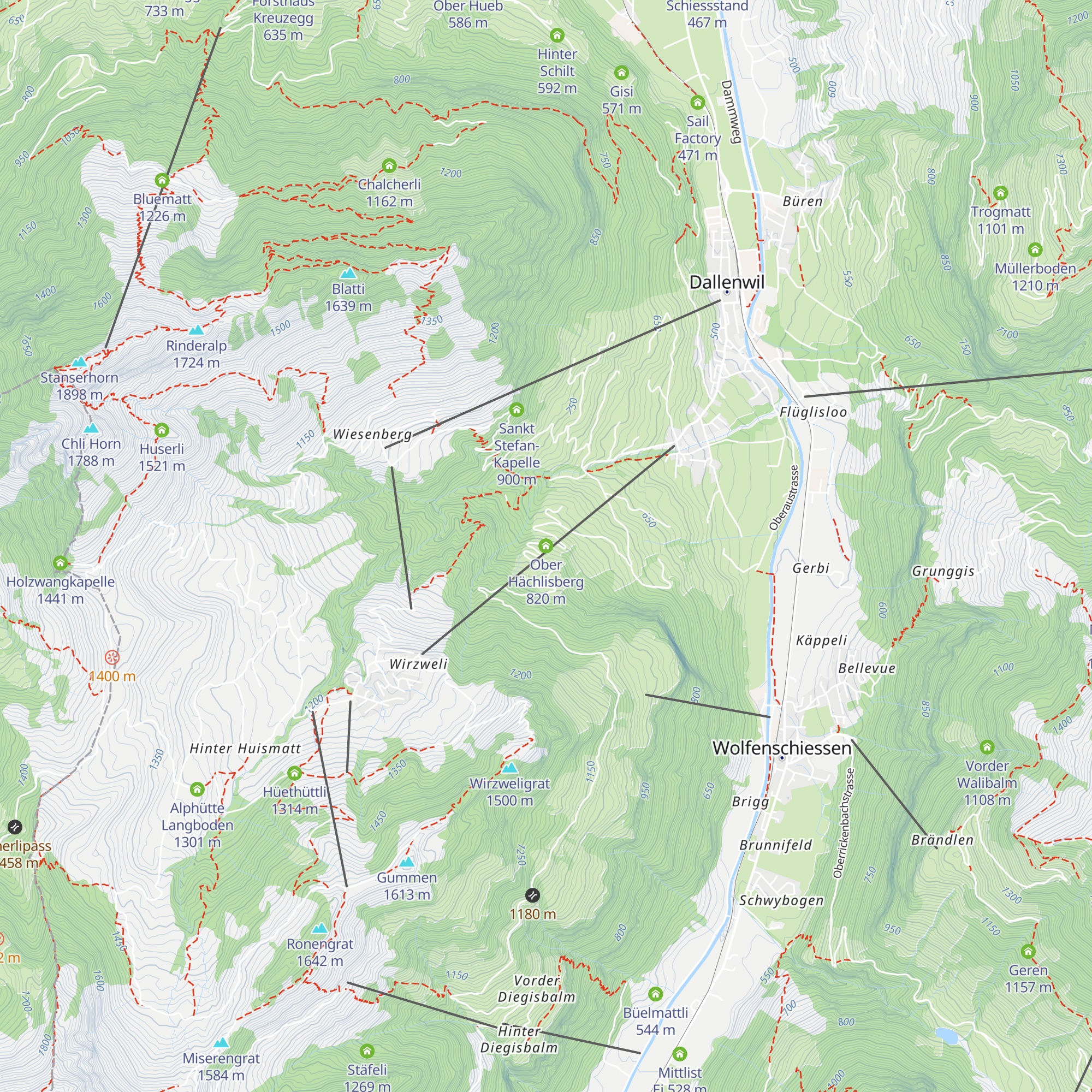 Ober Hächlisberg map