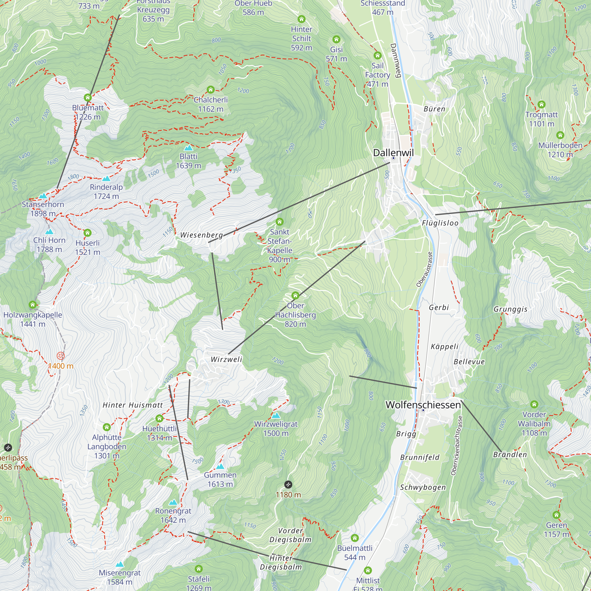 Ober Hächlisberg map