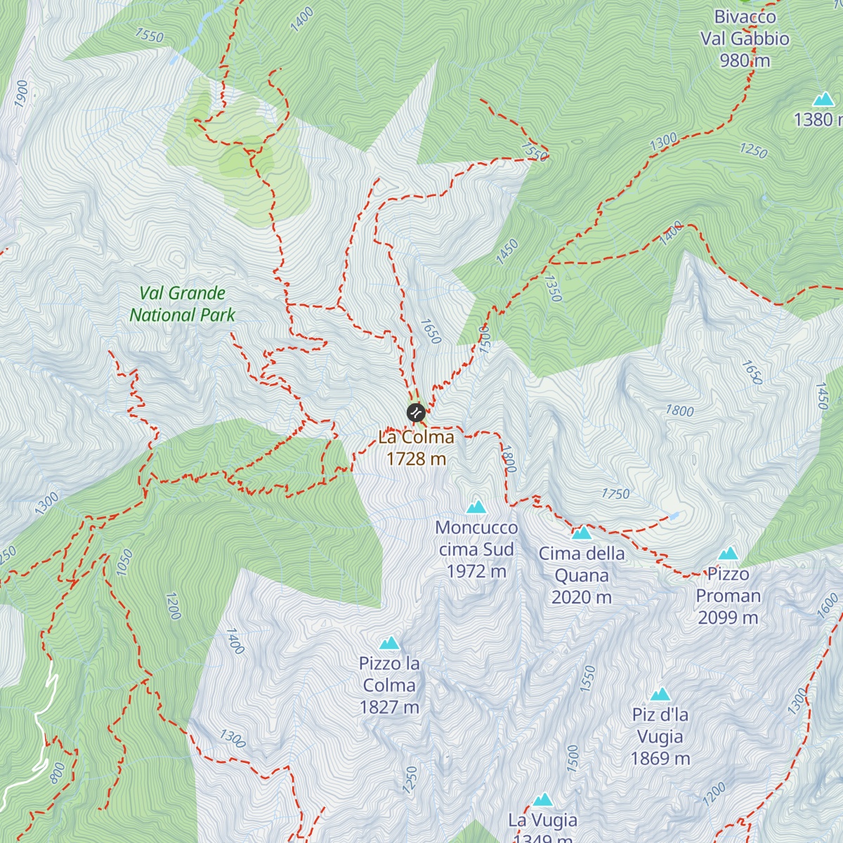 Bivacco Colma di Premosello map