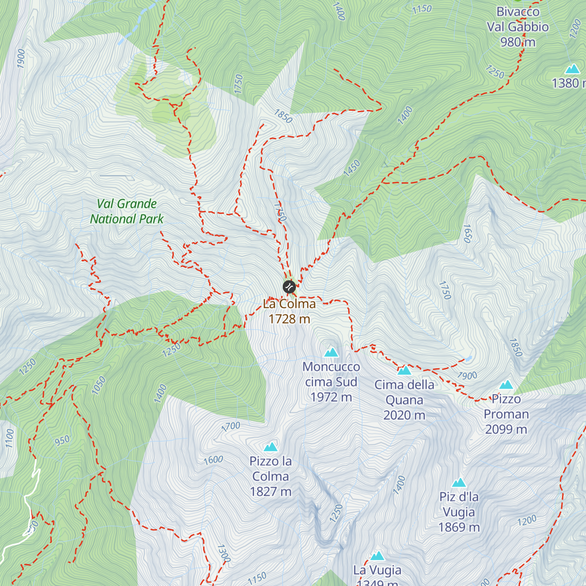 Bivacco Colma di Premosello map