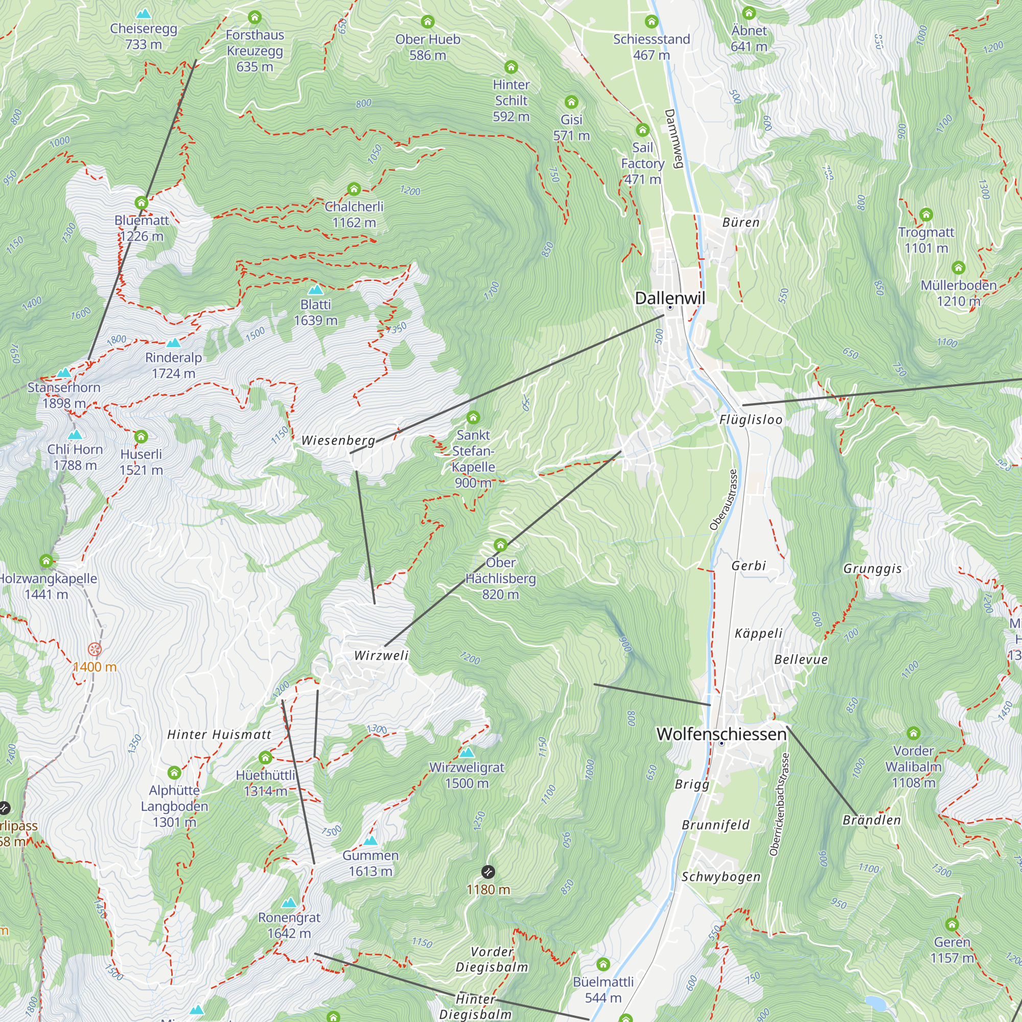 Mittel Hächlisberg map