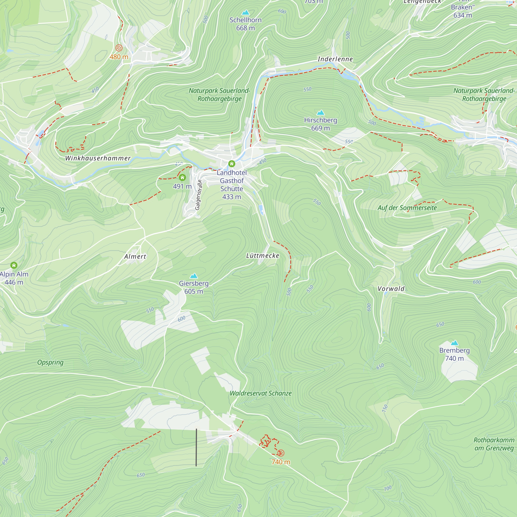 Wanderhütte Sauerland map