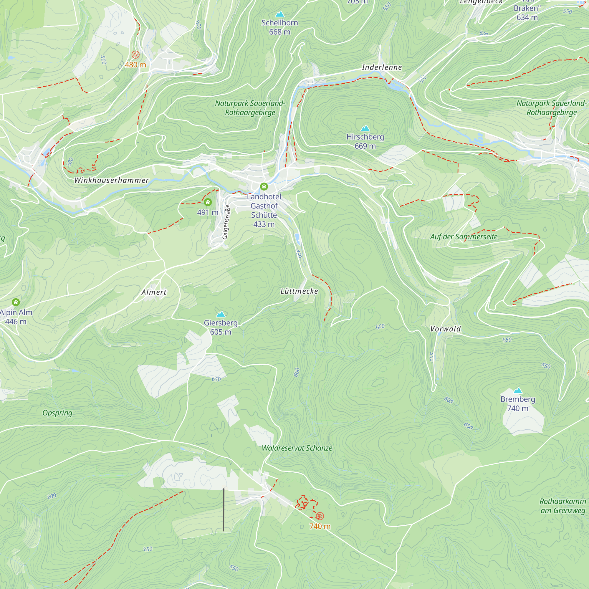 Wanderhütte Sauerland map