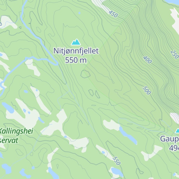 Map of Midttjønnfjell