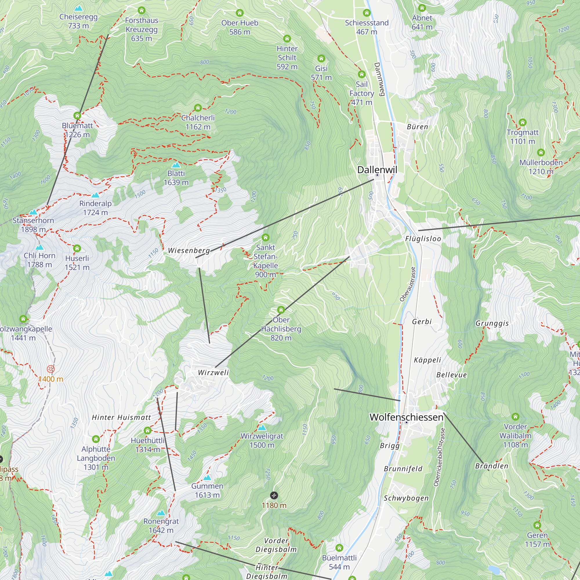 Unter Hächlisberg map