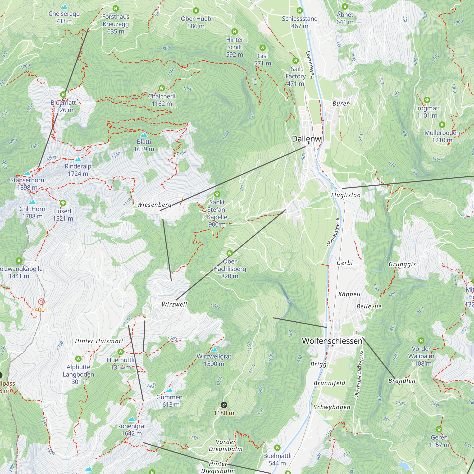 Unter Hächlisberg map
