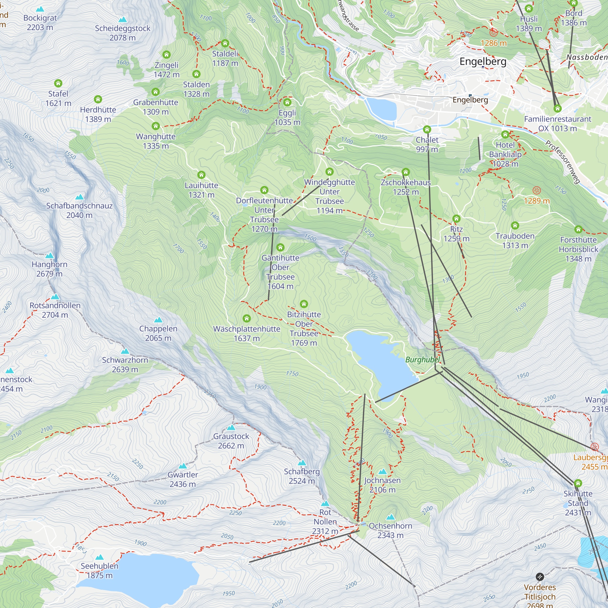 Bitzihütte Ober Trübsee map