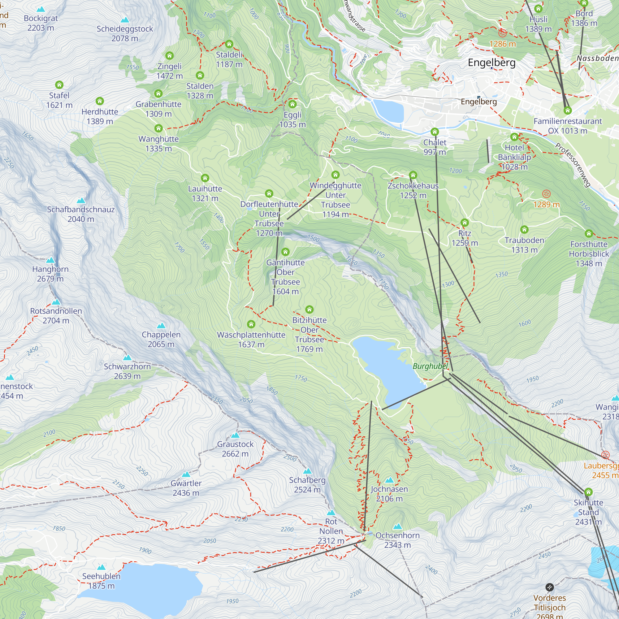 Bitzihütte Ober Trübsee map