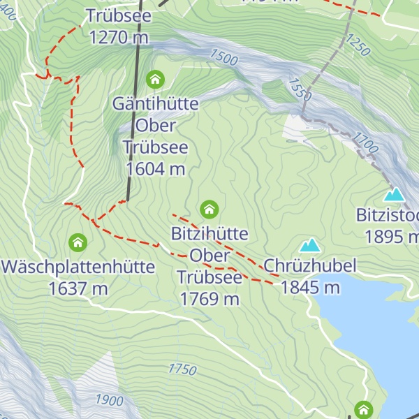 Map of Bitzihütte Ober Trübsee