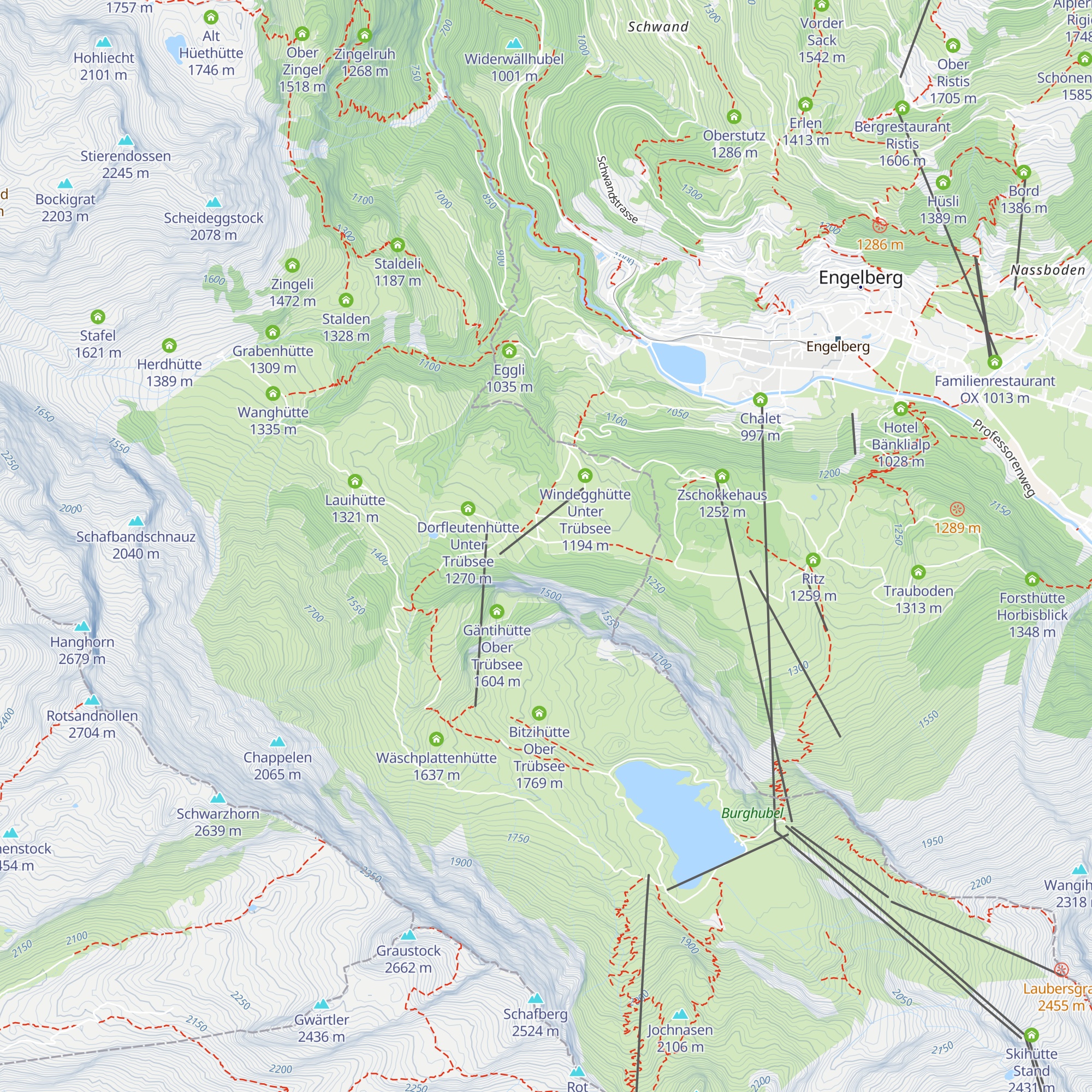 Rankhütte Unter Trübsee map