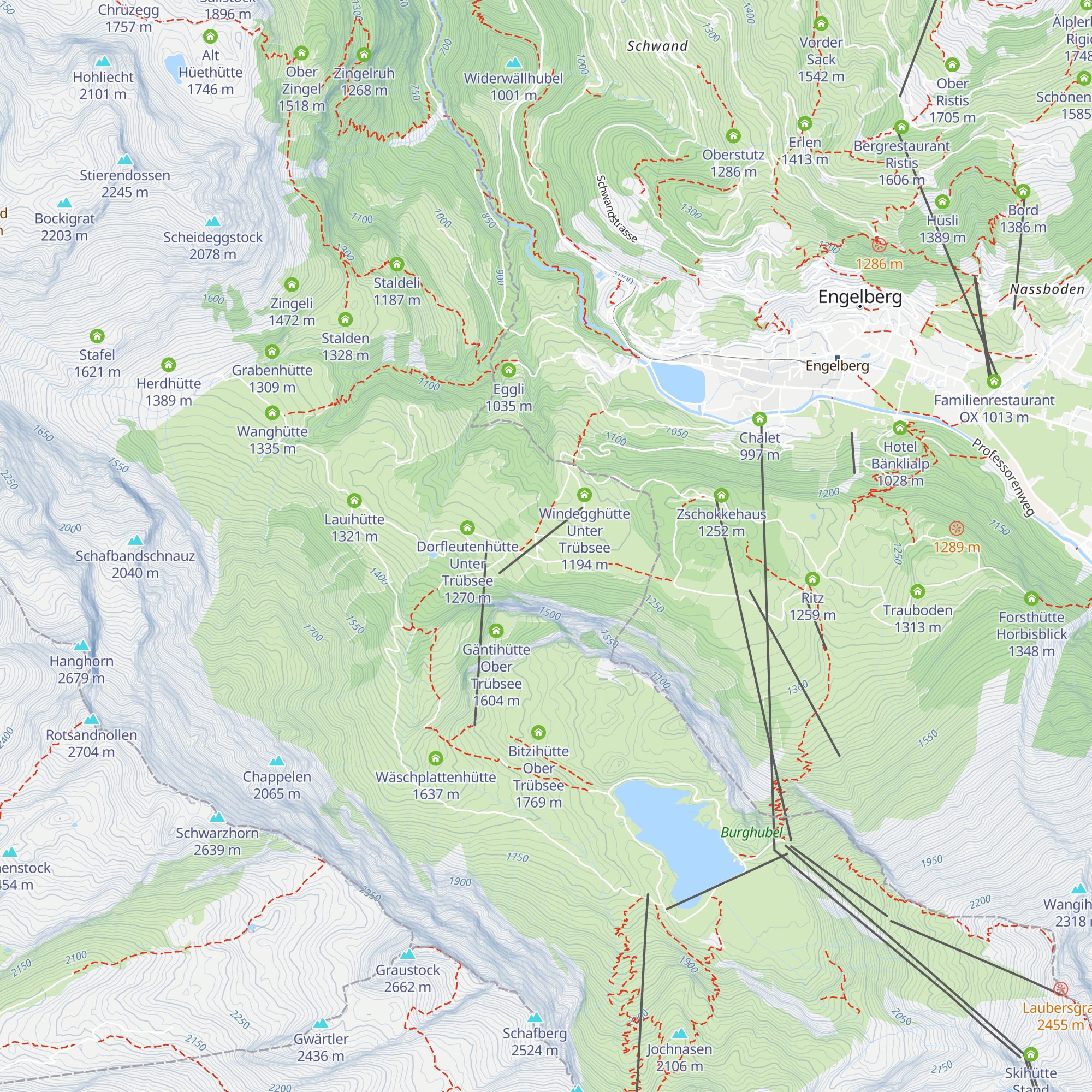 Bitzihütte Unter Trübsee map
