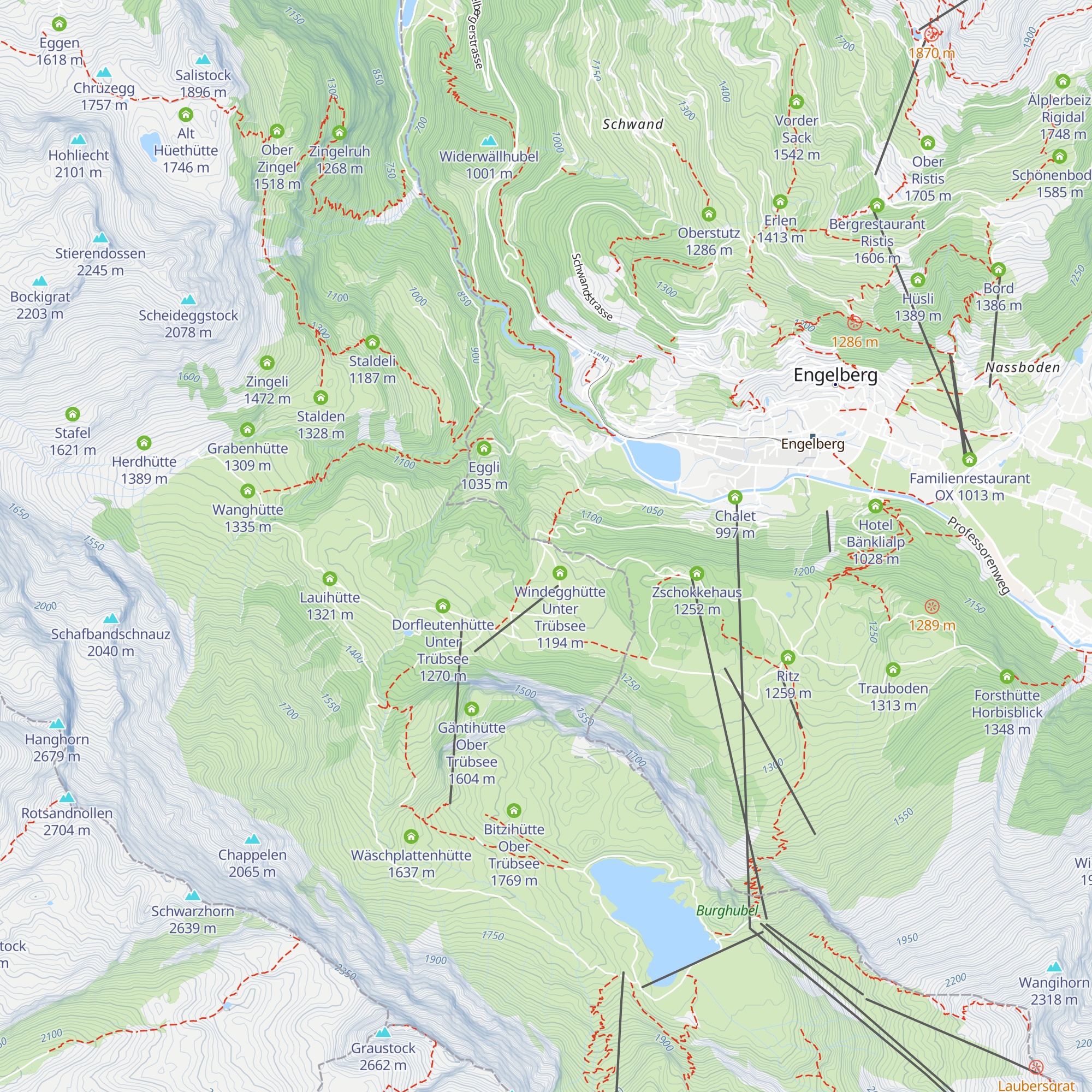 Bannwarthütte Unter Trübsee map