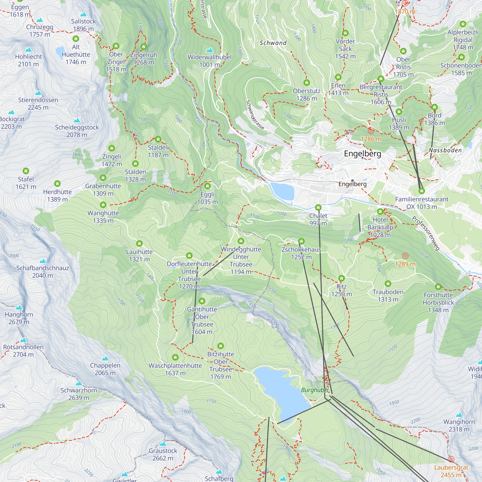 Windegghütte Unter Trübsee map
