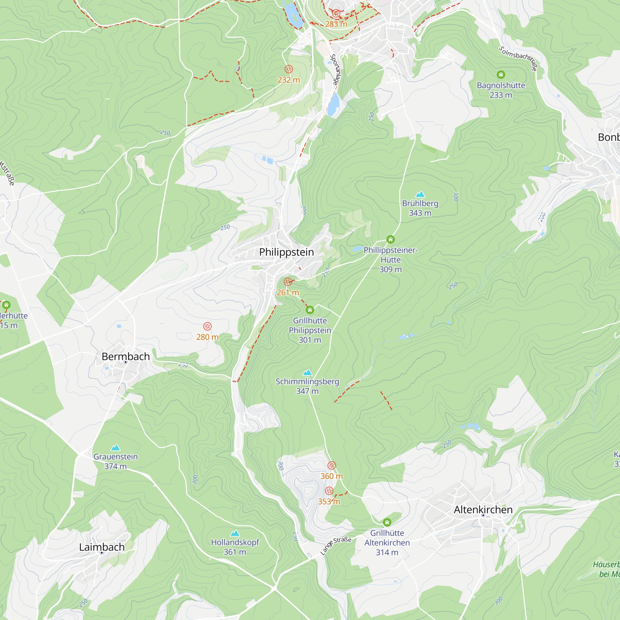 Grillhütte Philippstein map
