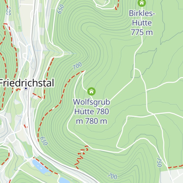 Map of Wolfsgrub Hütte 780 m