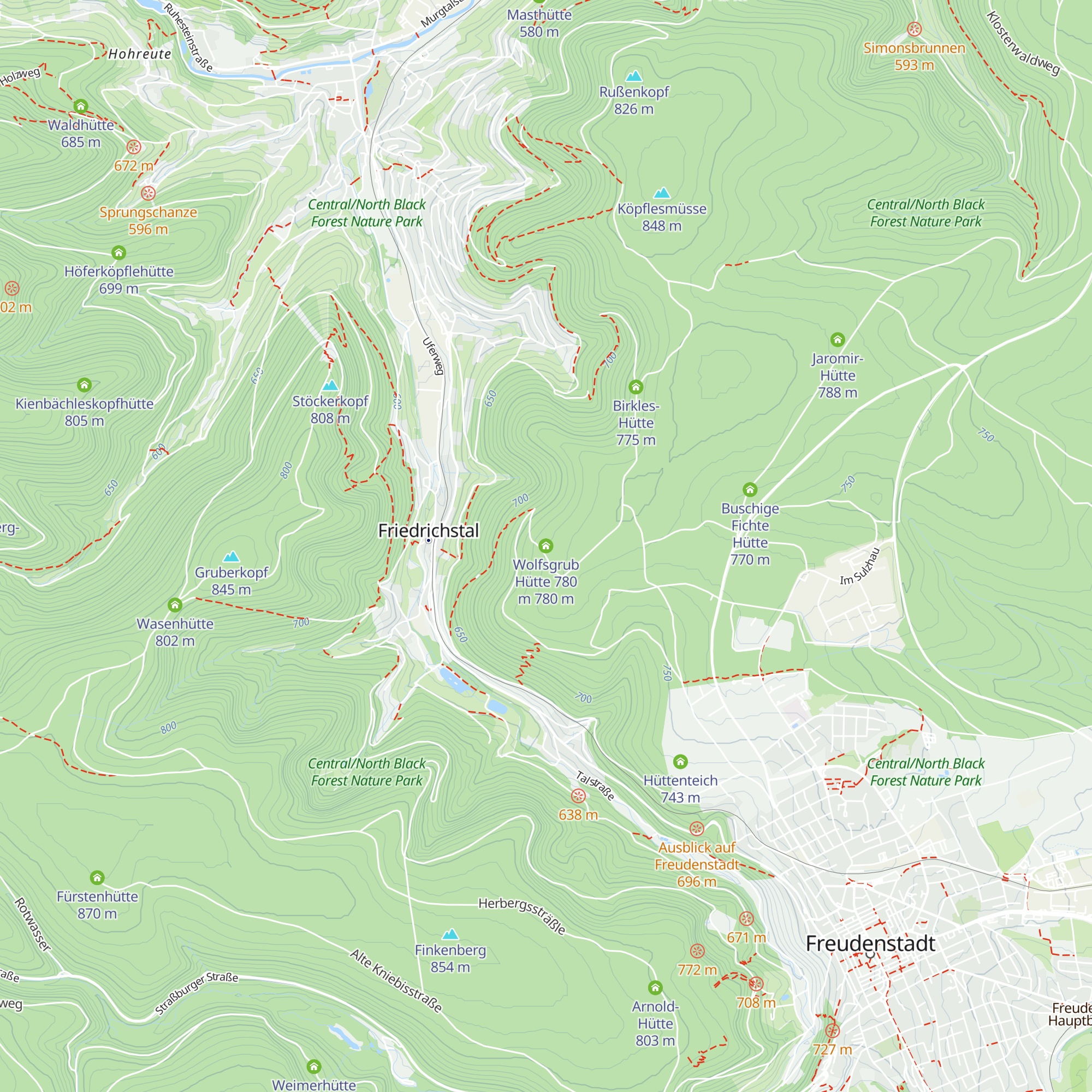 Wolfsgrub Hütte 780 m map