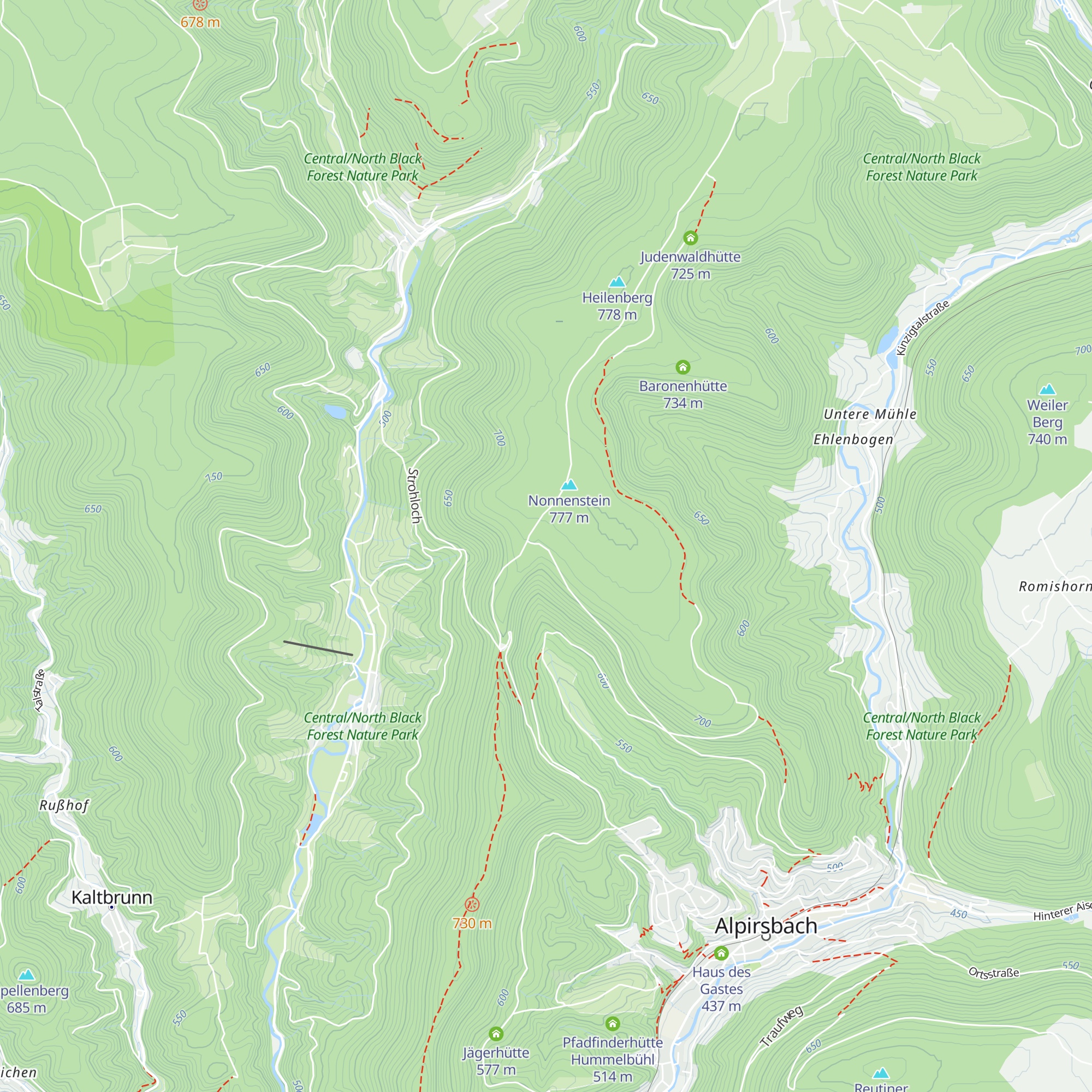 Blassenbuchhütte 727m map