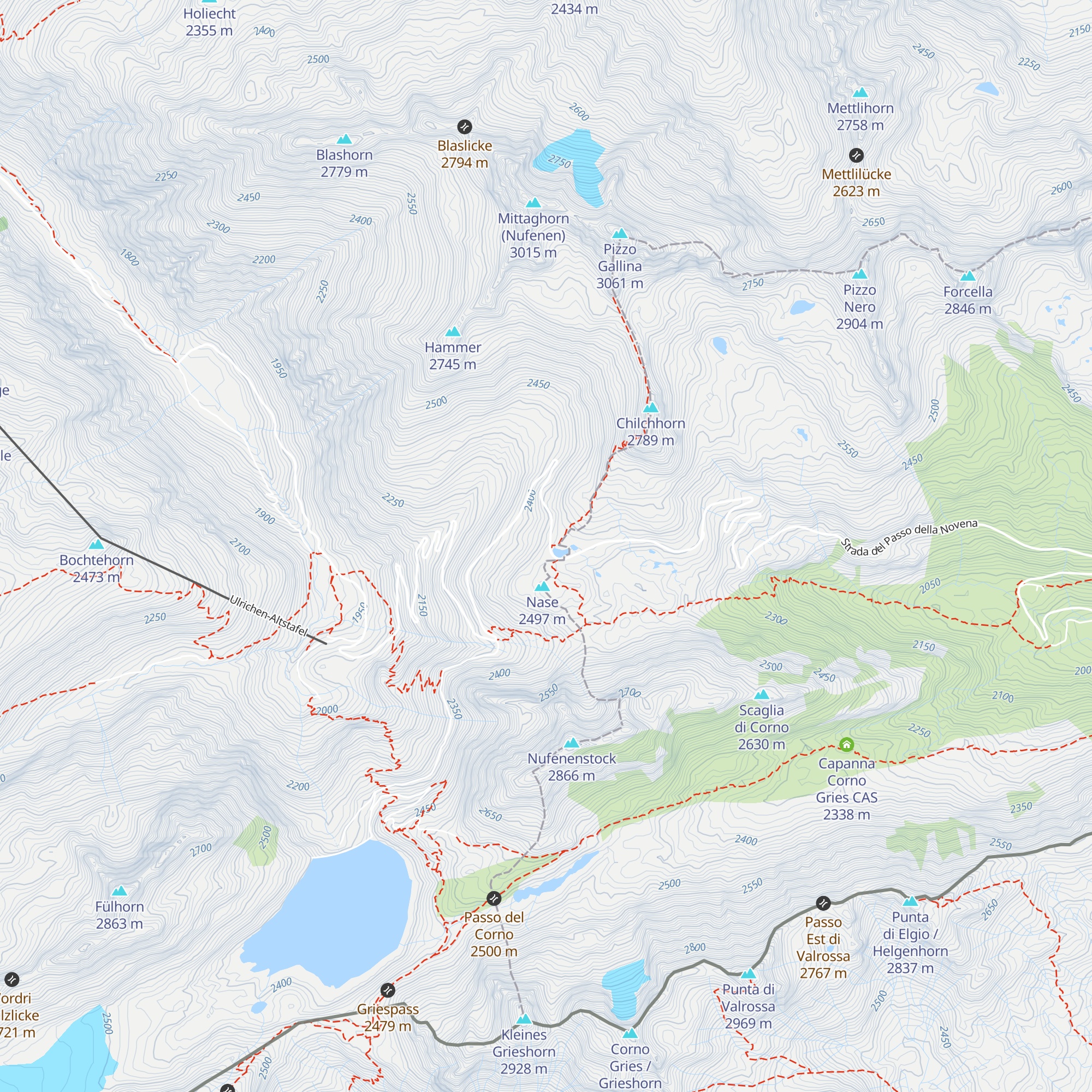 Nufenen-Passhöhe map