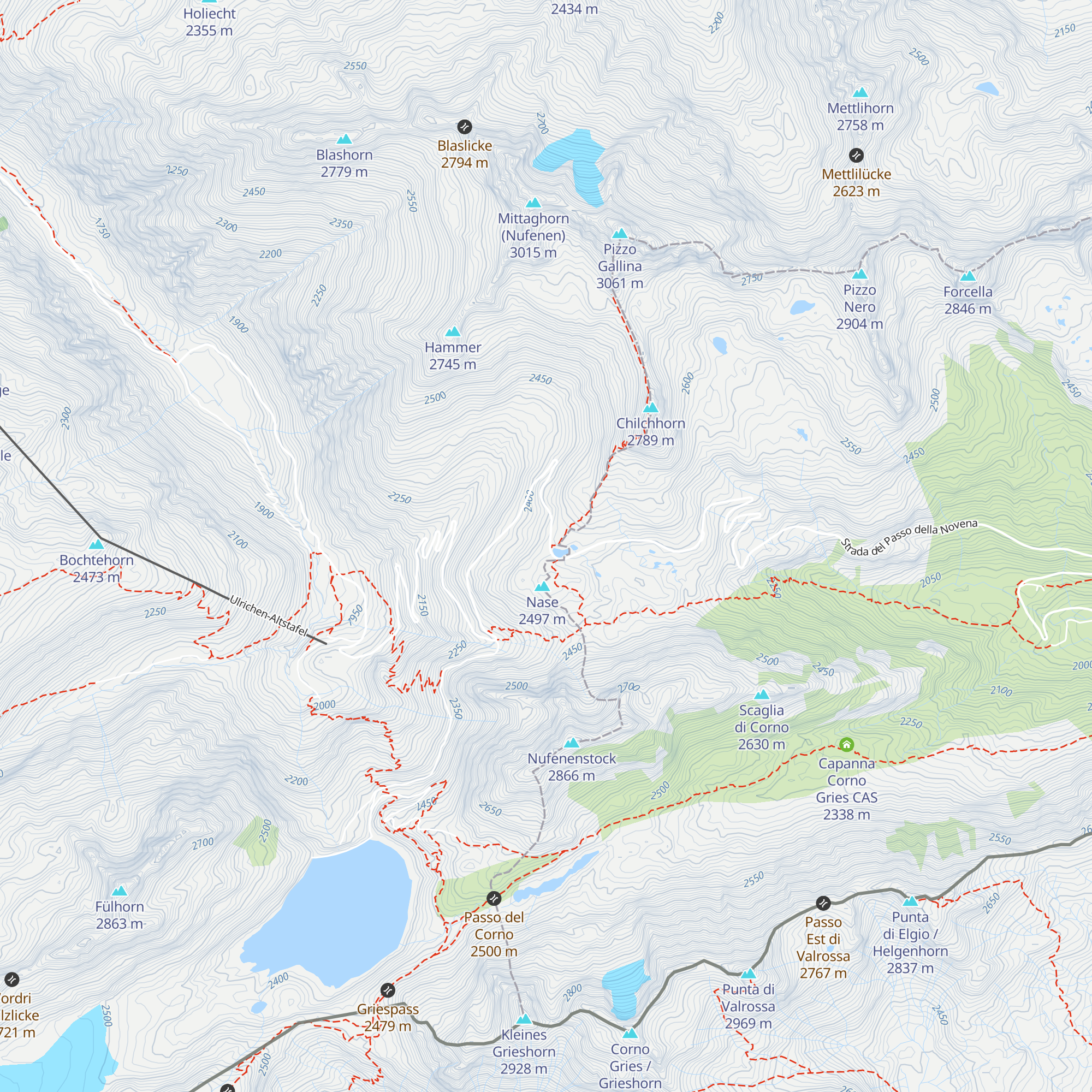 Nufenen-Passhöhe map