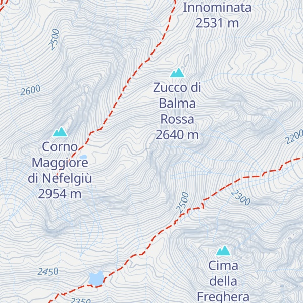 Map of Punta di Balma Rossa