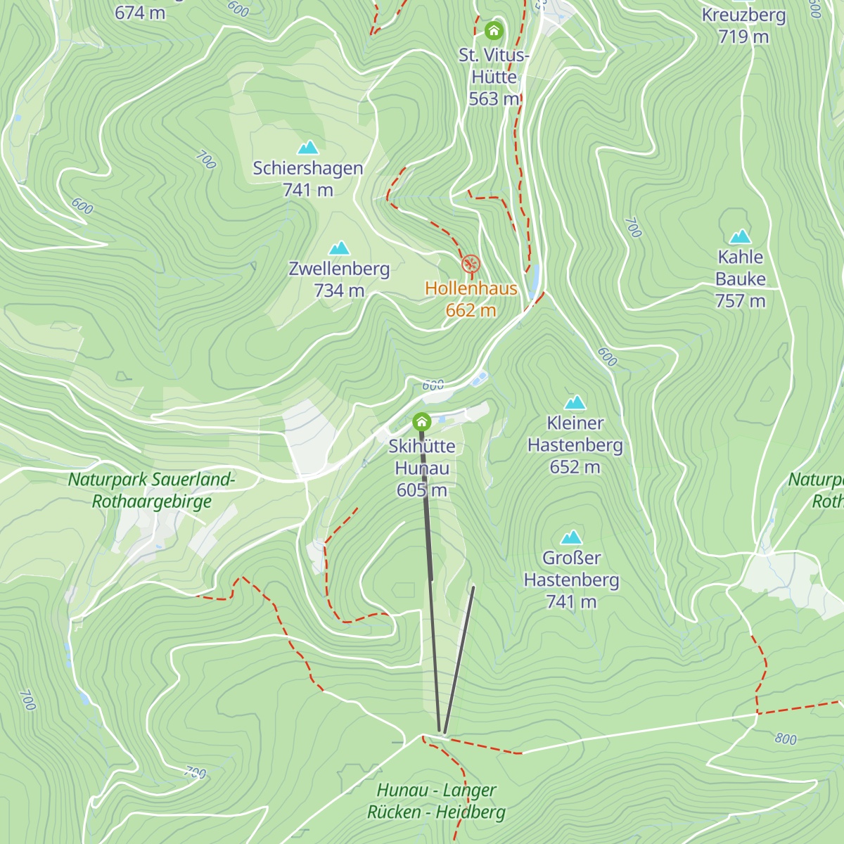 Skihütte Hunau map