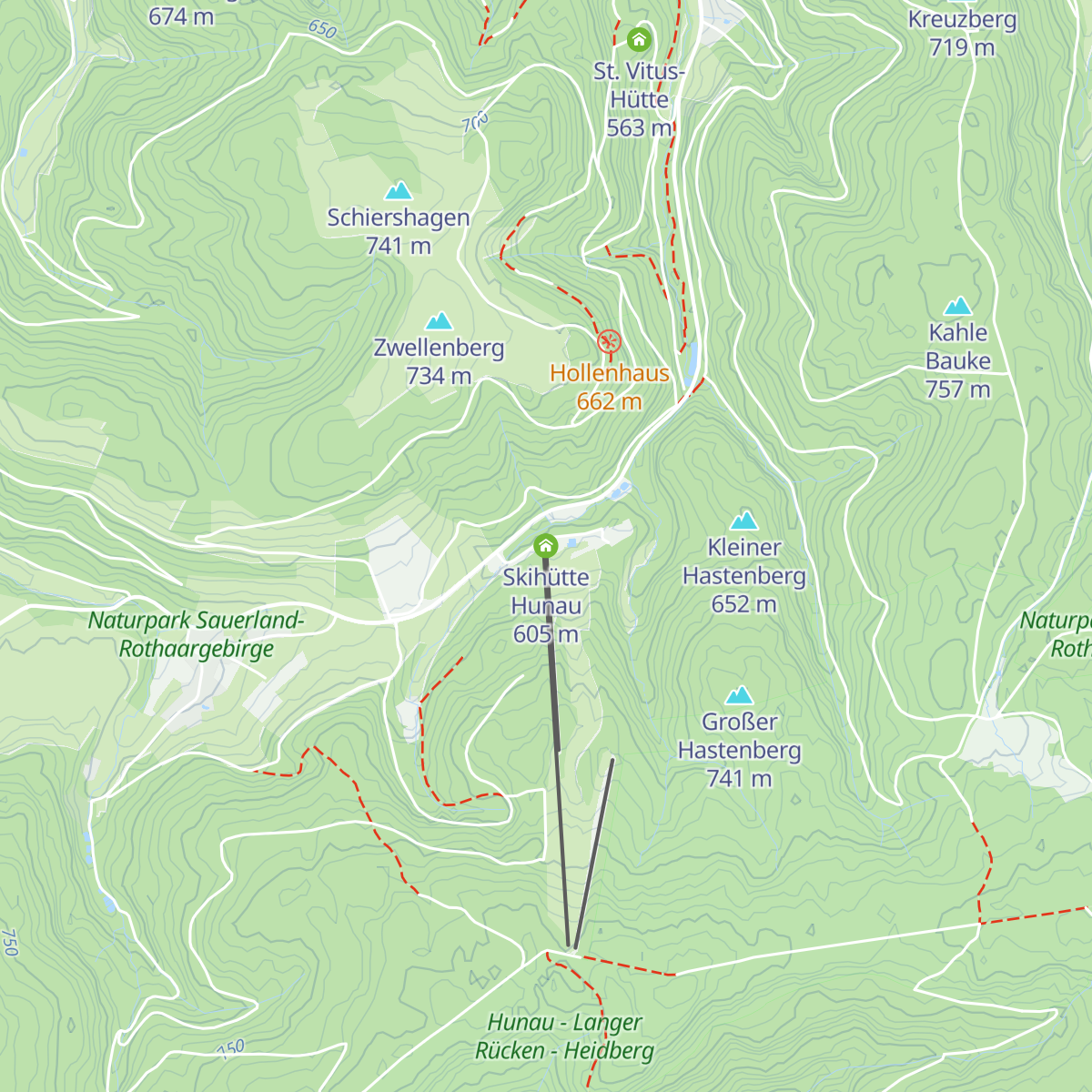 Skihütte Hunau map