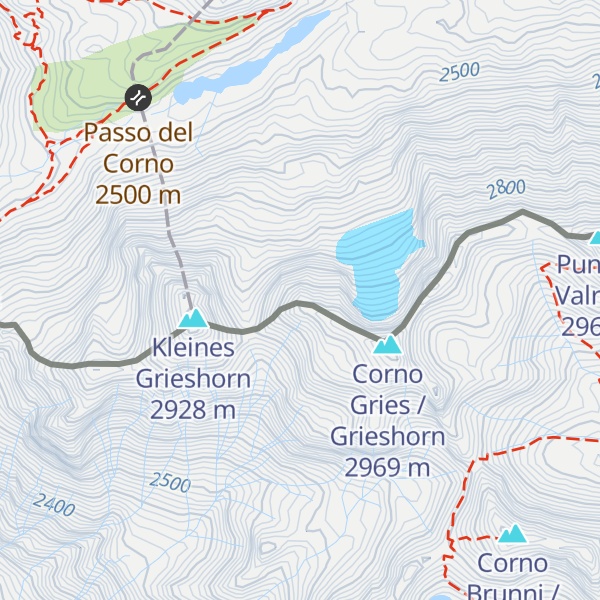 Map of Piccolo Corno Gries