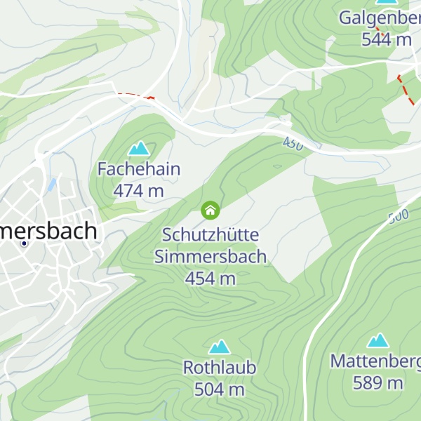 Map of Schutzhütte Simmersbach