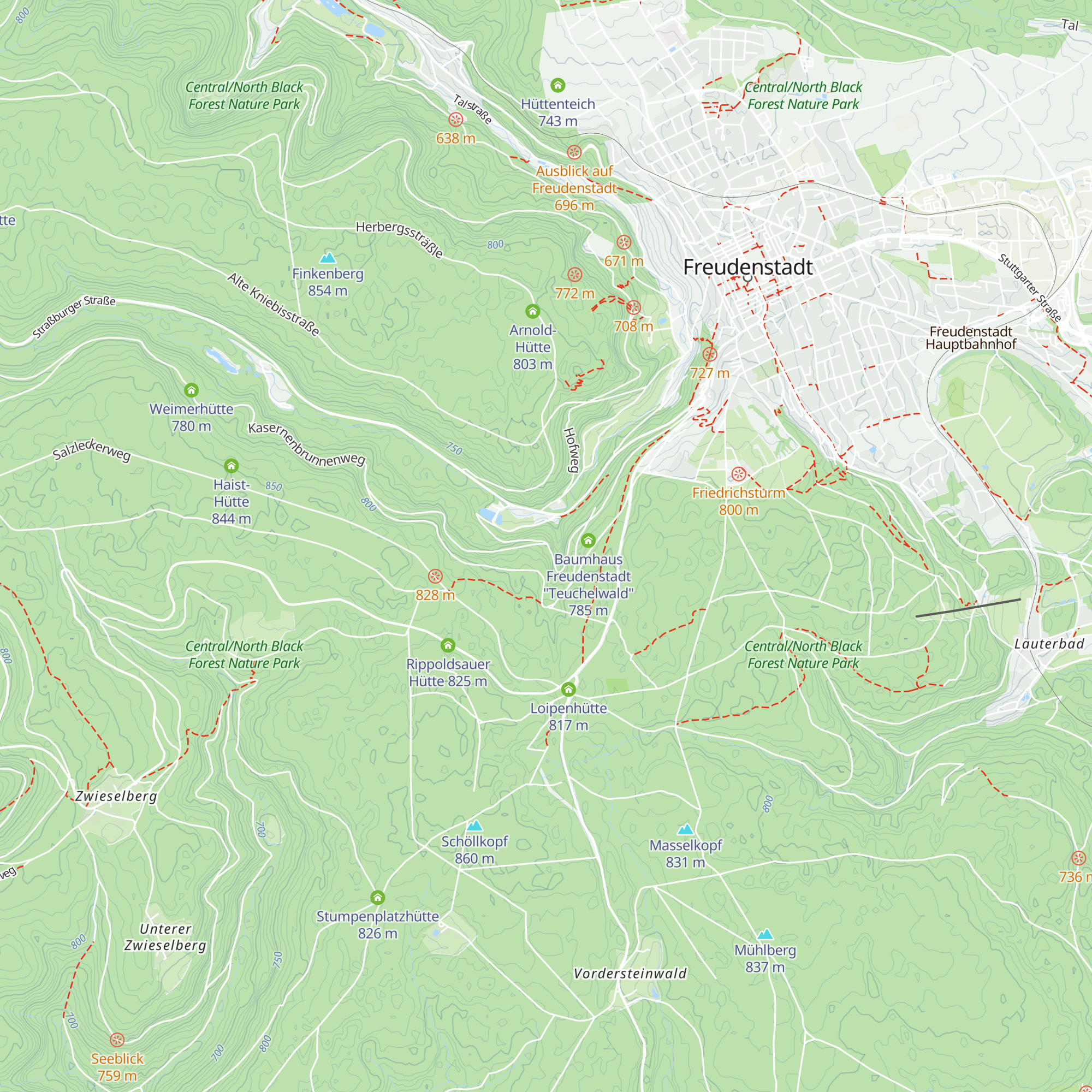 Schöneck-Hütte map