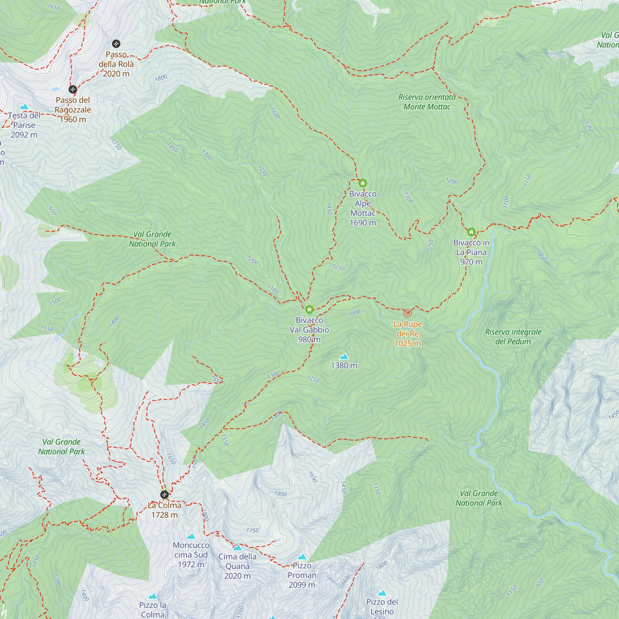 Bivacco Val Gabbio map