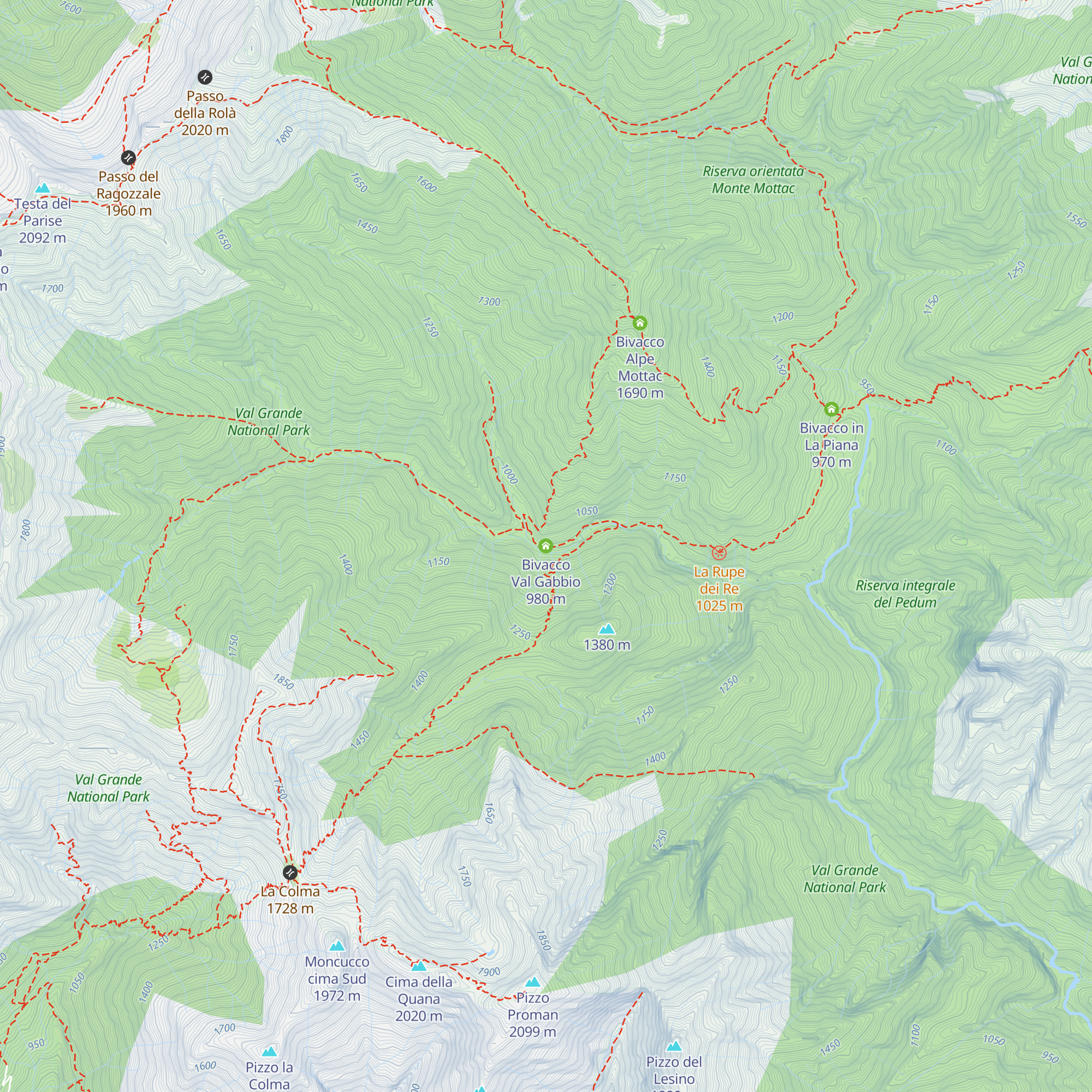 Bivacco Val Gabbio map